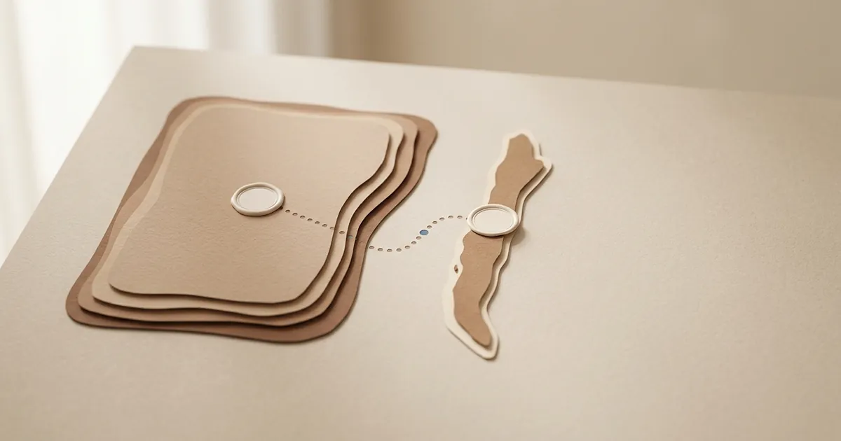 Two abstract landforms of different sizes linked by a dotted path, comparing two states for forming an LLC